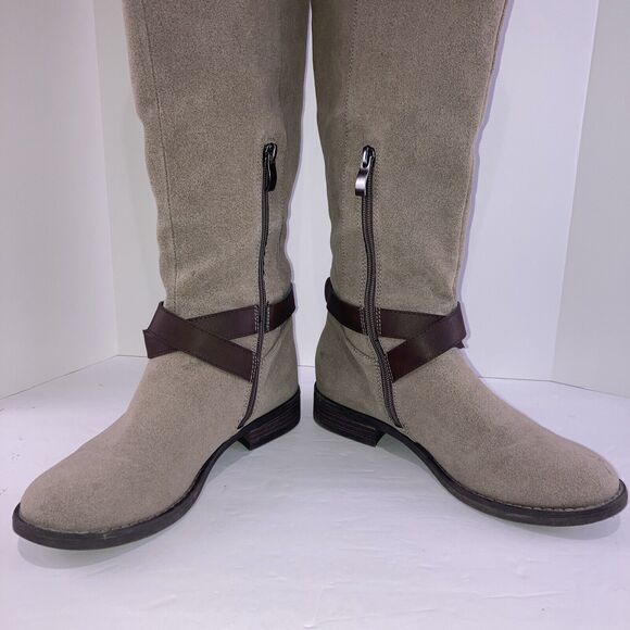 Limelight Hailey Riding Taupe Buckle Boots Sz 7 Knee High Festival Fashion - Picture 13 of 14